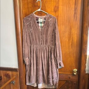 Anthropologie Holding Horses Velvet Babydoll Dress